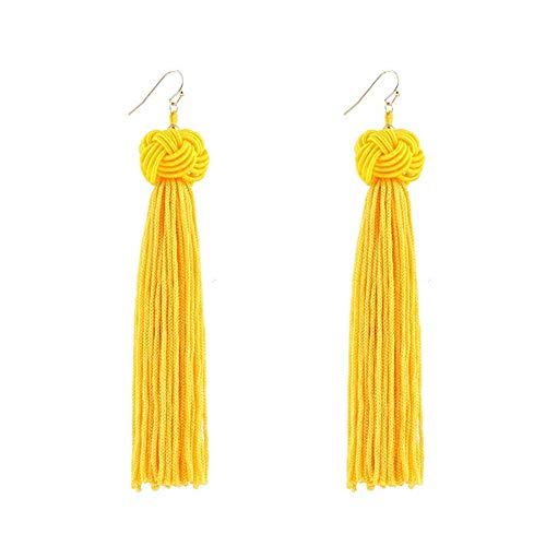 Wudi 1 par Moda Bohemia borla aretes Moda damas boda fiesta joyería amarillo