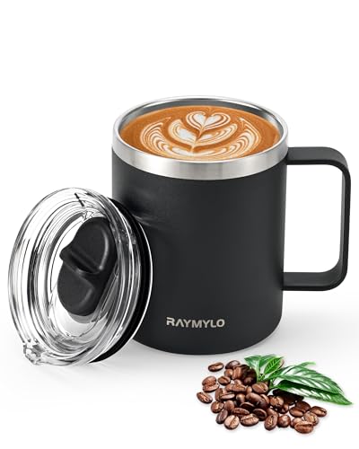 RAYMYLO 12 oz Insulated Stainless Steel Coffee Mug with Lid