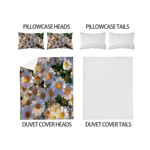 Linge de lit chrysanthème blanc pour une chambre parentale zen - 4