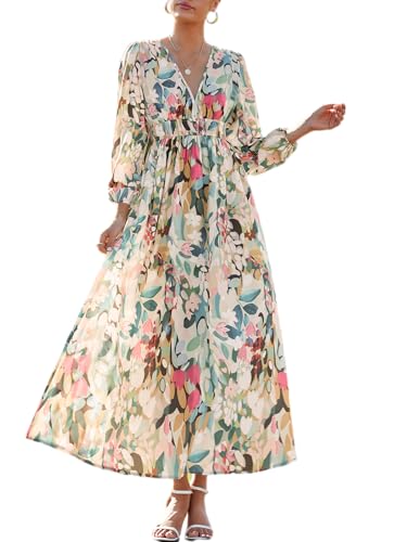 Maxigerui Women's Long Sleeve Floral Maxi Dress...