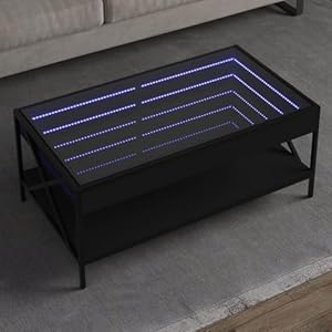 Haochrymec Infinity Schwarz LED Couchtisch 90x50