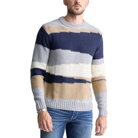 Buffalo David Bitton Men's Sweater, Whale Striped, Medium Cover