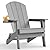 YEFU Adirondack Chair, Oversized Plastic Adirondack Chair Folding Outdoor Chairs with Cup Holder, Lawn Chair with Weather Resistant for Outside Deck Lawn Garden, Weight Capacity Up to 400 Lbs –Grey