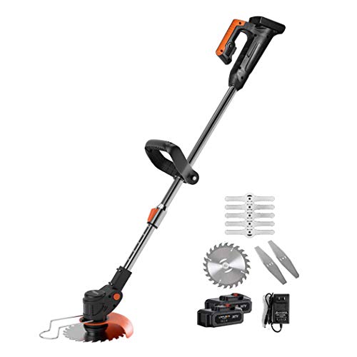 Aozu 42V 9000MA Battery Grass Trimmer, 1800W Powerful Electric Strimmers with Metal Blade,Telescopic Cordless Garden Edger Cutter Garden Lawn Mower,15 cm Cutting Width