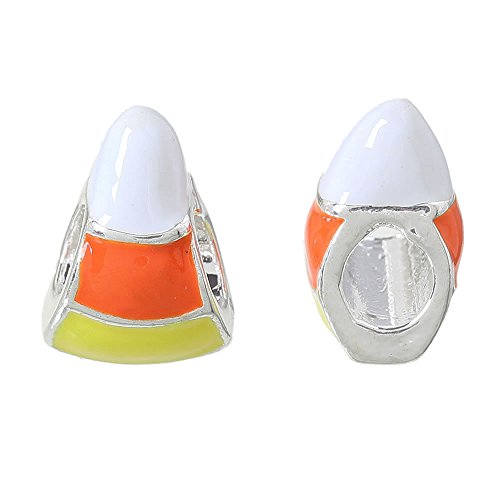 Sexy Sparkles Halloween Corn Candy Charm Bead – European Snake Chain Compatible, Fits European, Biagi, Chamilia, Troll, and More, Festive Charm Bracelet Accessory2