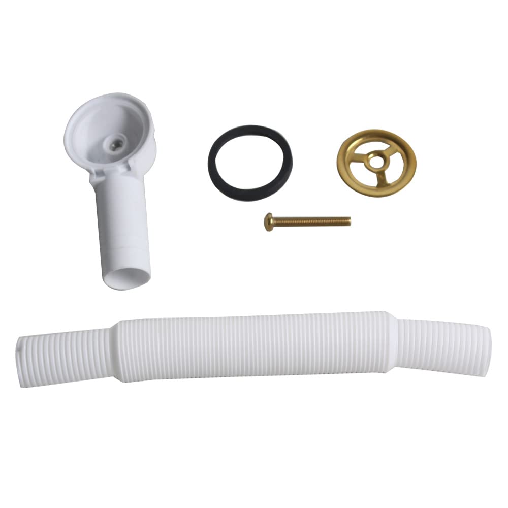 Talea Tubo di troppopieno della testa del lavandino Interfaccia rotonda (dorata), tubo estensibile, interfaccia circolare (41 x 41 mm)