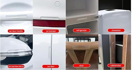 Image of Ducki 10 PC Door Bumper Strip Self Adhesive Transparent Wall Protector Door Handle, Rubber Cushion Pad Home,Kitchen,Furniture,Cabinets,Anti-Collision Safety Sticker (10 PC Door Bumper Strip)