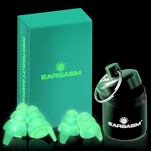 Image of Eargasm High Fidelity Afterglow Glow-in-the-Dark Earplugs for Concerts, Festivals, Musicians, DJs, Night-Life Hearing Protection - Reusable Ear Plugs for High Fidelity Noise Reduction up to 21 dB