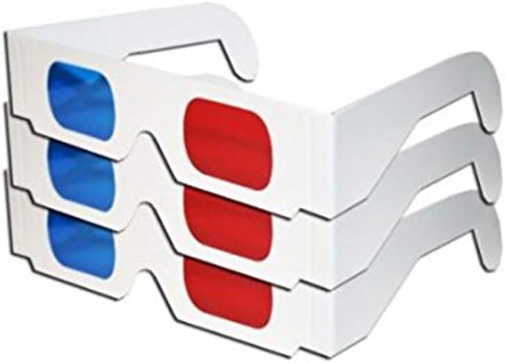 GANPUB 3Pcs Blue and Red Unisex 3D Stereo Glasses Foldable 3D Cardboard Glasses for Films, TV, Magazines and More Clever and Attractive,Accessories