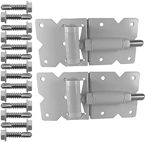 Vinyl Gate Hinges White (for Vinyl, PVC etc Fencing) Vinyl Fence Gate Hinges w/Mounting Hardware -Vinyl Gate Hinges Have a 90 Degree Bracket Resulting in a Positive Hinge to Gate Connection