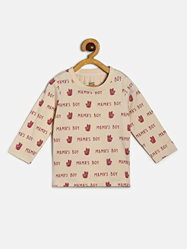Image of miniklub Boys Typography Printed Round Neck Long Sleeves T-Shirt