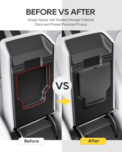 LFOTPP für Tesla Model Y Juniper 2025 2026 & Model 3 Highland 2024 2025 One-Touch Versteckte Stauraum Aufbewahrungsbox, Mittelkonsole Organizer Geheimfach Armlehne für Model 3/Y Zubehör