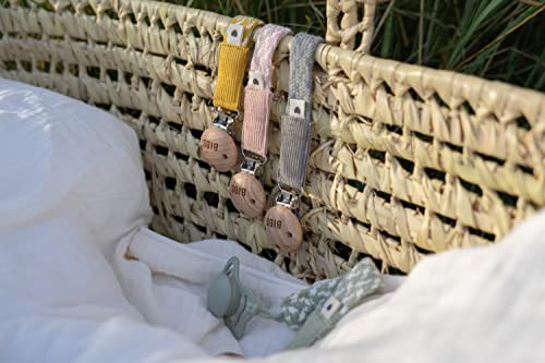 Image of BIBS Paci Braid Dummy Chain Organic Cotton Danish Design, One Size (0-36 Months), Corn Flower