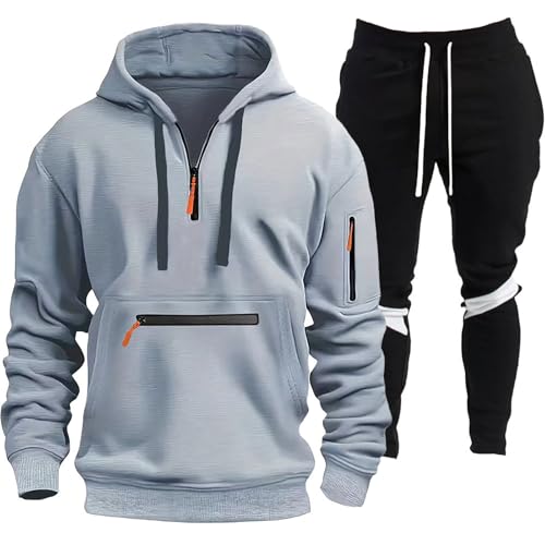 Ensemble pull zippé et sweat à capuche homme pour éviter de s'encombrer