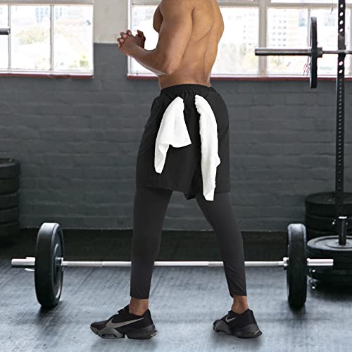 2 in 1 Running Pants with Towel Loop - Men's Athletic Compression Gym Pants3