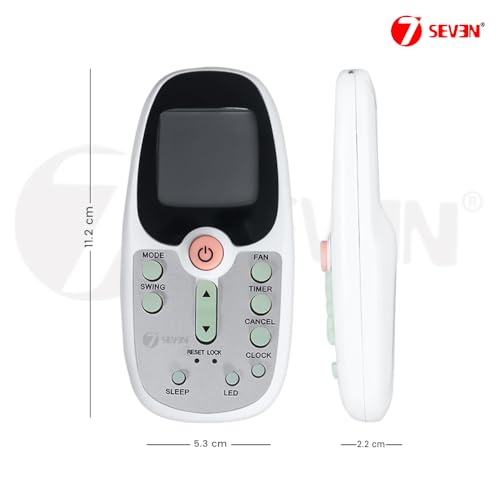 Image of 7SEVEN Compatible with Voltas AC Remote Control R09D /BGCE Model 3 Suitable for 1 | 1.5 | 2 Ton Split and Window Air Conditioner - Match Each Key by Key Exactly with existing AC Remotes Function