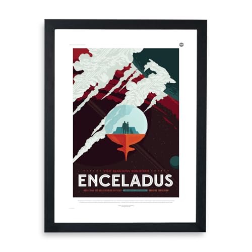 Poster Encelade NASA Space Tourism encadré affiche géante art mural rétro futuriste