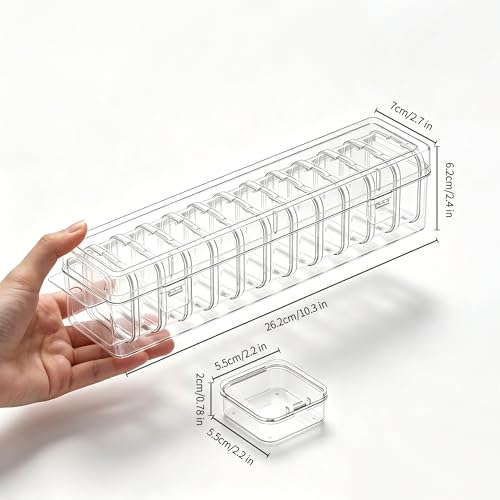 Image of Bead Organizer Box, 13 Pcs Compartments Clear Plastic Storage Containers Set for Bracelet Making DIY, Jewelry, Small Parts