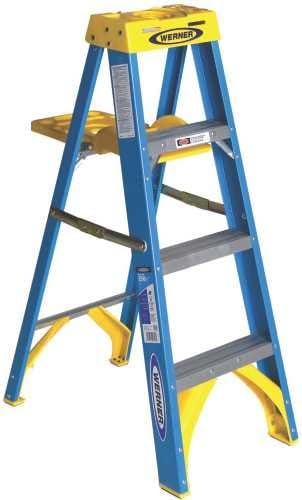 Werner Ladder 6004S Type I Fiberglass Stepladder, 4'