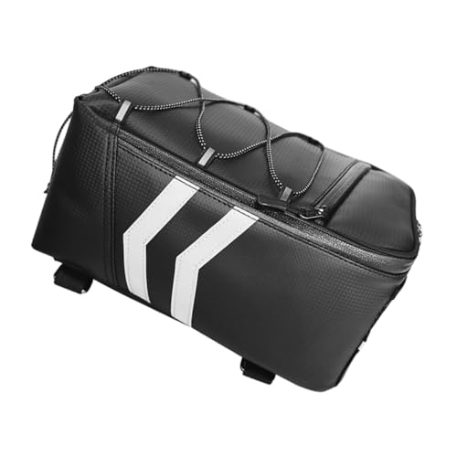 STOBOK 防水レザー製自転車リアバッグ 大容量反射 ベルト付き 夜間走行対応バックパニエ収納便利