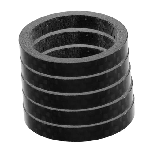GRIRIW 5pcs Carbon Fiber Bicycle Headset Spacers for Road and Mountain Bikes Lightweight and Fit Handlebar Stem Spacers for Reliable Performance and Versatile Design