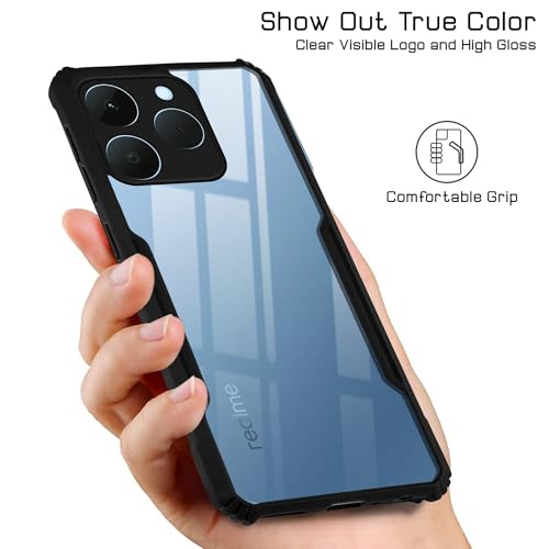 Image of Jkobi Hybrid Back Cover Case for Realme 15T | Realme Narzo 90 (Shockproof with Polycarbonate Clear Panel | Professional Black)