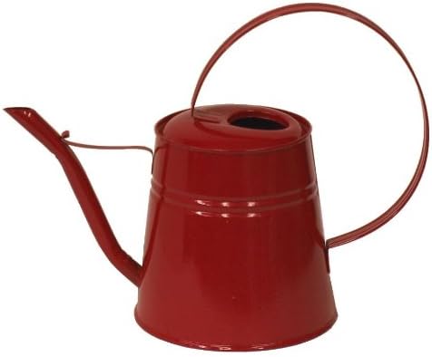HIT 8557E XR Enameled Galvanized Heavy Gauge Steel Watering Can, 3-Quart, Red