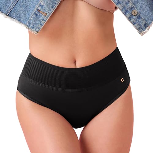 Image of Enamor Cotton Classic, All Day Comfort, High Waist Brief - Breathable, Antimicrobial with Stain Release, Outer Brushed Wide Elastic, Full Coverage - CW01