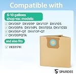 6 Pack DXVA19-4101 Vacuum Bags for DeWALT 6-10 Gallon Wet/Dry Shop Vacuums, Replacement Disposable Filter Bags Compatible with DXV06P DXV09P DXV10P DXV10S and Vacmaster VK811PH