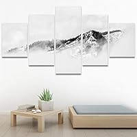 SIGNWIN 5 Panel Canvas Wall Art Foggy Scenery for Home Decorations Ready to Hang - 60