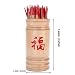 Chinese Fortune Telling Sticks W. Instruction Booklet Natural Bamboo Cansiter Red "FU"