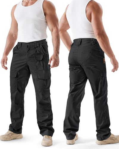 IGOLUMON Men's Stretch Tactical Pants, Ripstop Cargo Pants Outdoor Lightweight EDC Hiking Work Pants with 10 Pockets2