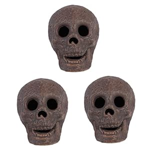 WOONEKY 3 Stks Vuurplaats Schedel Desktop Decor Woonaccessoires Ornament Schedel Logs Voor Vuurplaats Vuurvaste Schedel…