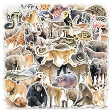 Afrikanische Tiere Aufkleber 50 Stück Vinyl Niedlich Cartoon Afrikanische Wildtier Sticker für Laptop Skateboard Gepäck Koffer Auto Telefon Fahrrad,Wasserdicht Lustige Gepard Stickers für Erwachsene