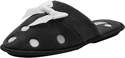 Laura Ashley Ladies Embroidered Soft Terry Scuff Slipper3