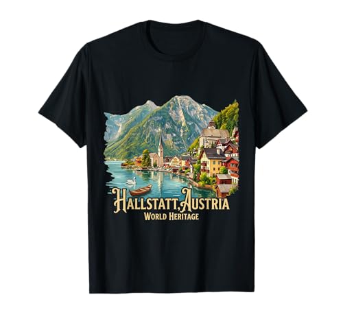 Hallstatt Autriche Souvenir de Voyage Cadeau Ville T-Shirt