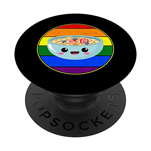 Cute Cereal Lover LGBT Flag Stuff Adolescente Arco Iris PopSockets PopGrip Intercambiable