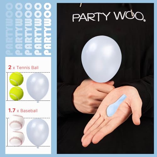 Image of PartyWoo Pearl Light Blue Balloons 100 pcs 5 Inch Baby Pastel Blue Balloons for Graduation Baby Shower Gender Reveal Weddings Anniversary Under The Sea Theme Birthday Party Decorations Blue-Z02