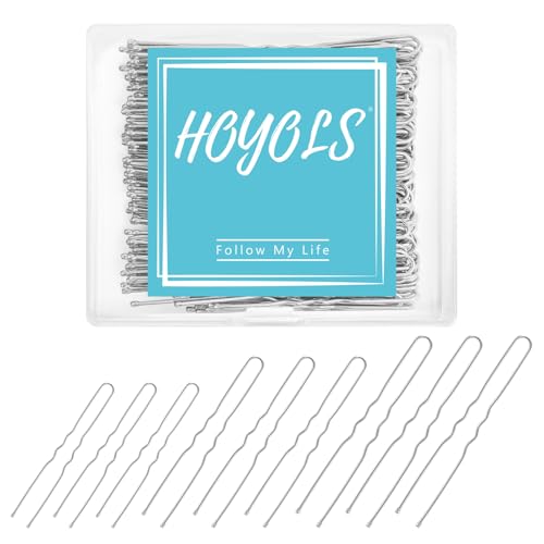 HOYOLS Silver U Shaped Hair Pins, Assorted Size U Bobby Pins 150 Pcs