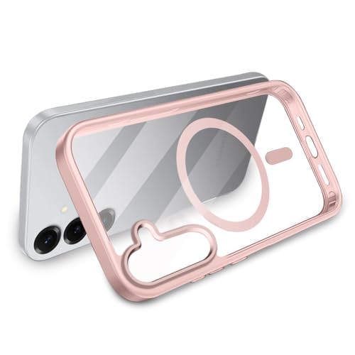 Image of Samsung S25 Plus Transparent Case | Shockproof Bumper & Camera Protection | Magsafe Compatible | Sleek Hard Crystal Back Cover for Samsung S25 Plus - Pink