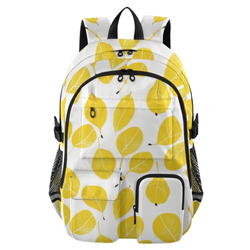 Mochila para laptop de 17.5 pulgadas escolar y de oficina para adultos con diseño amarillo