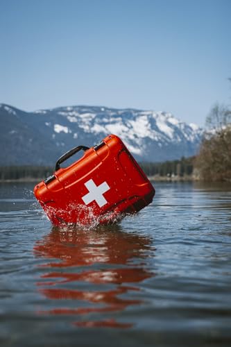 Image of NANUK 905 Waterproof First Aid Case Empty - Durable, Medical First Aid Organizer Case, IP67-Rated, Dustproof, Impact-Resistant, and Floats (9.4 inch x 7.4 inch x 5.5 inch) - Red