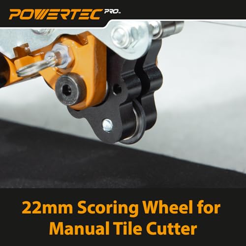 Image of POWERTEC PRO Extreme Tungsten Carbide Scoring Wheel with Black Titanium Coating - 22mm Tile Cutting Wheel with Screw for Manual Tile Cutters, Porcelain, Ceramic & Glass Tile (72090)