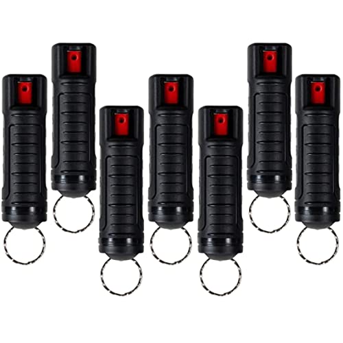 Police Magnum Bulk Pepper Spray Keychain Self Defense- Tactical Maximum Strength- Belt Clip Safety Key Chains for Women & Men- Made in The USA