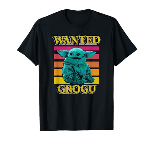 T-shirt Grogu Star Wars noir col rond en coton pour fan de culture pop