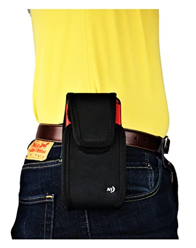 Nite Ize Tall Nylon Cell Phone Pouch For Iphone 14 / 13 Pro Max / Iphone 12 11 Pro Max, Iphone 14 Plus, Rugged And Heavy Duty, Strong 360 Rotating Holster Belt Clip Holder, Fits Case On Phone #TOP1