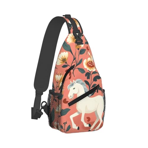 Mochila bandolera blanca para mujer y hombre, ligera y ajustable miniatura 2