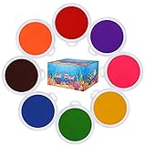 Cmysteries 8 Pack 7.1" Large Ink Pad for Rubber Stamp Partner DIY Color, Rainbow Finger Stamp Pad for Rubber Stamp Crafting Paper Wood Fabric Scrapbook
