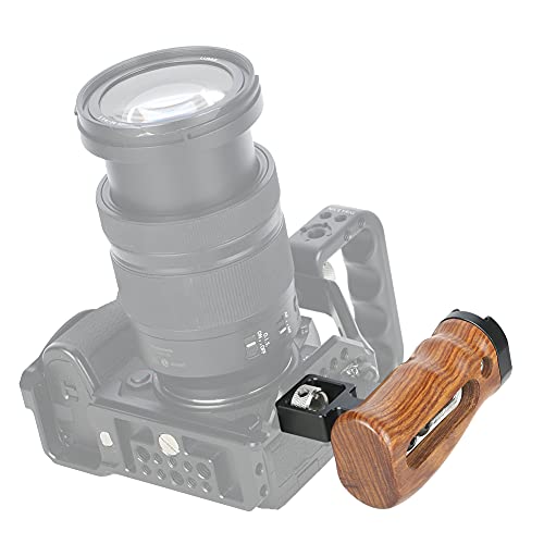Image of NICEYRIG Wooden Side Handle for ARRI Locating Pin Adjustable Universal Left & Right Grip for DSLR Camera Cage Rig - 462