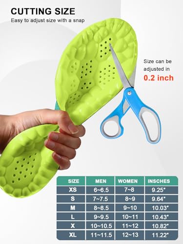 Image of 4D Cloud Insoles for Men and Women, Arch Support Insoles, Memory Foam Insoles, Shock Absorption and Cushioning Sports Shoe Insoles (Green, XL (Men 9-11 /Women 10-11)